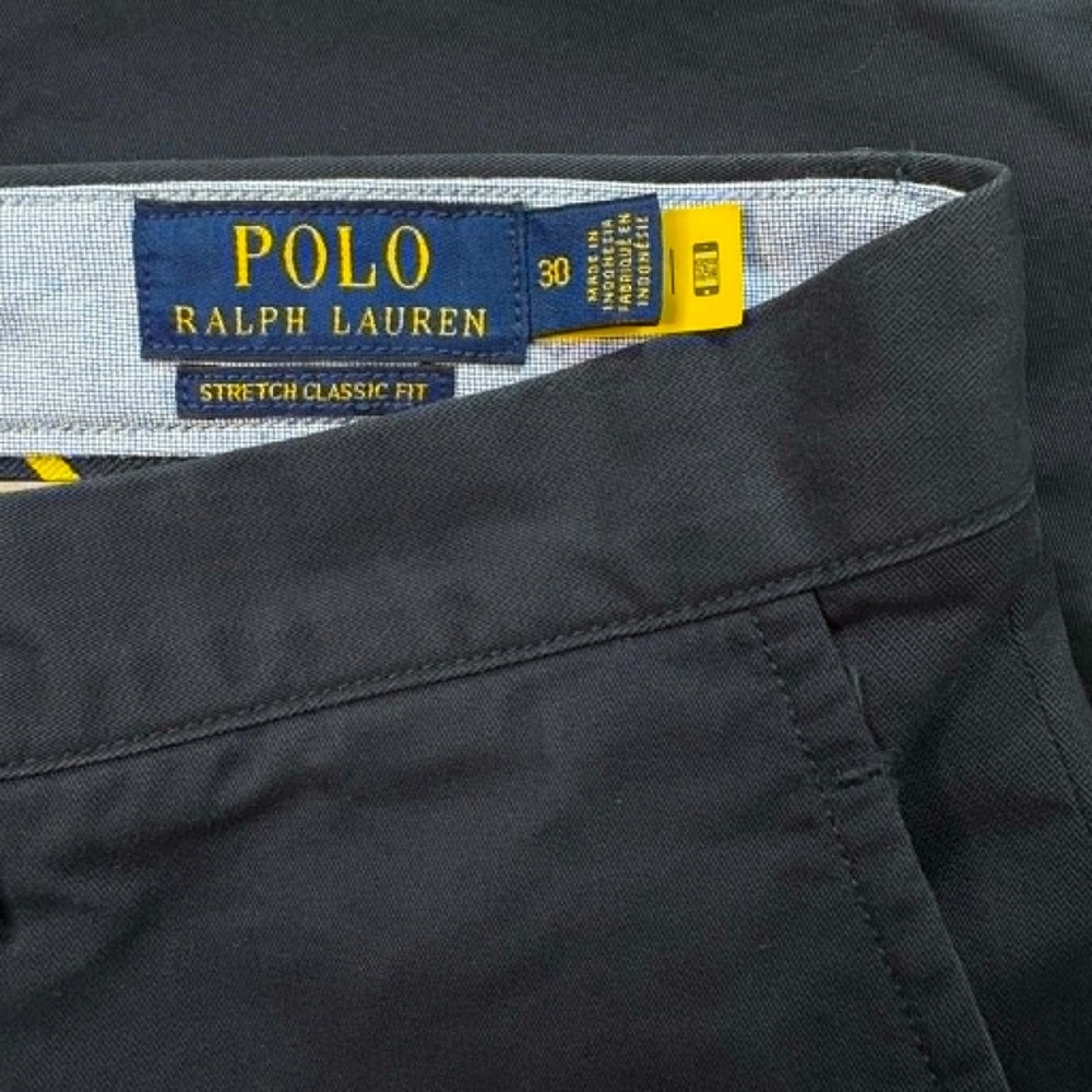 Polo Ralph Lauren Men 30 Stretch Classic Fit Chino Shorts Navy Blue Flat Front